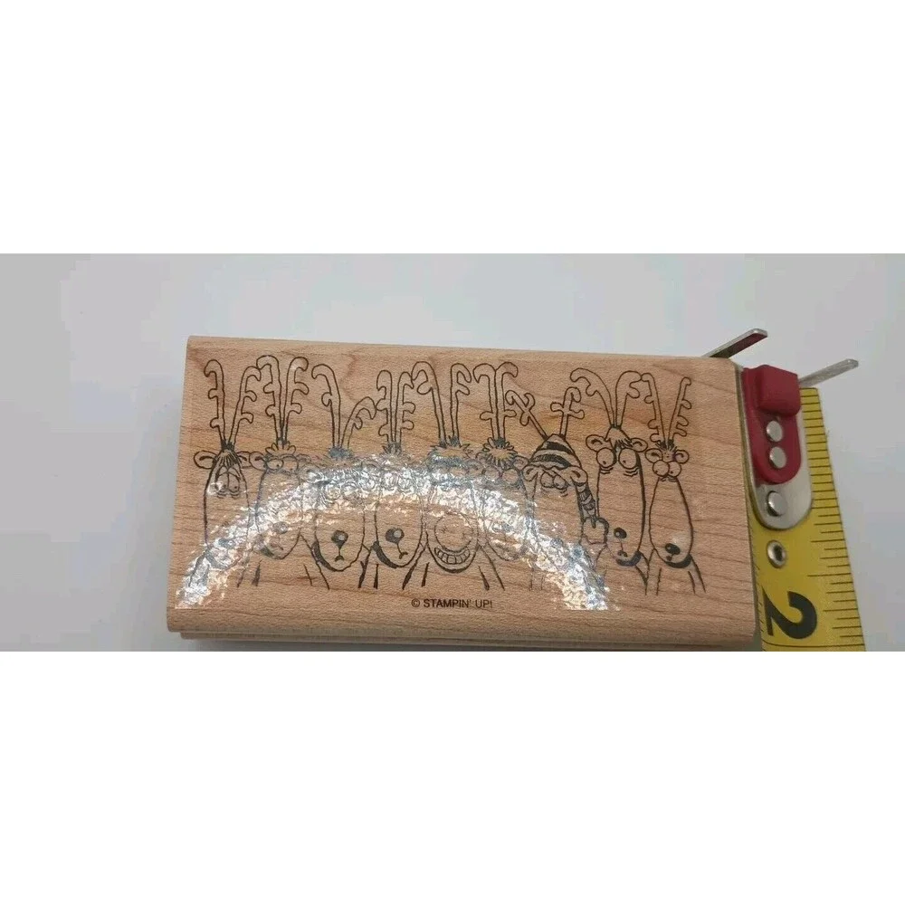 Stampin Up HOLIDAY LINEUP Line Up Christmas Reindeer Elves Elf Rubber Stamps